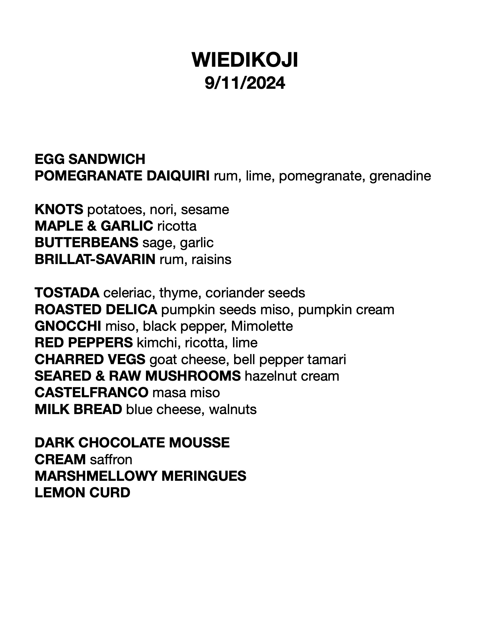 menu