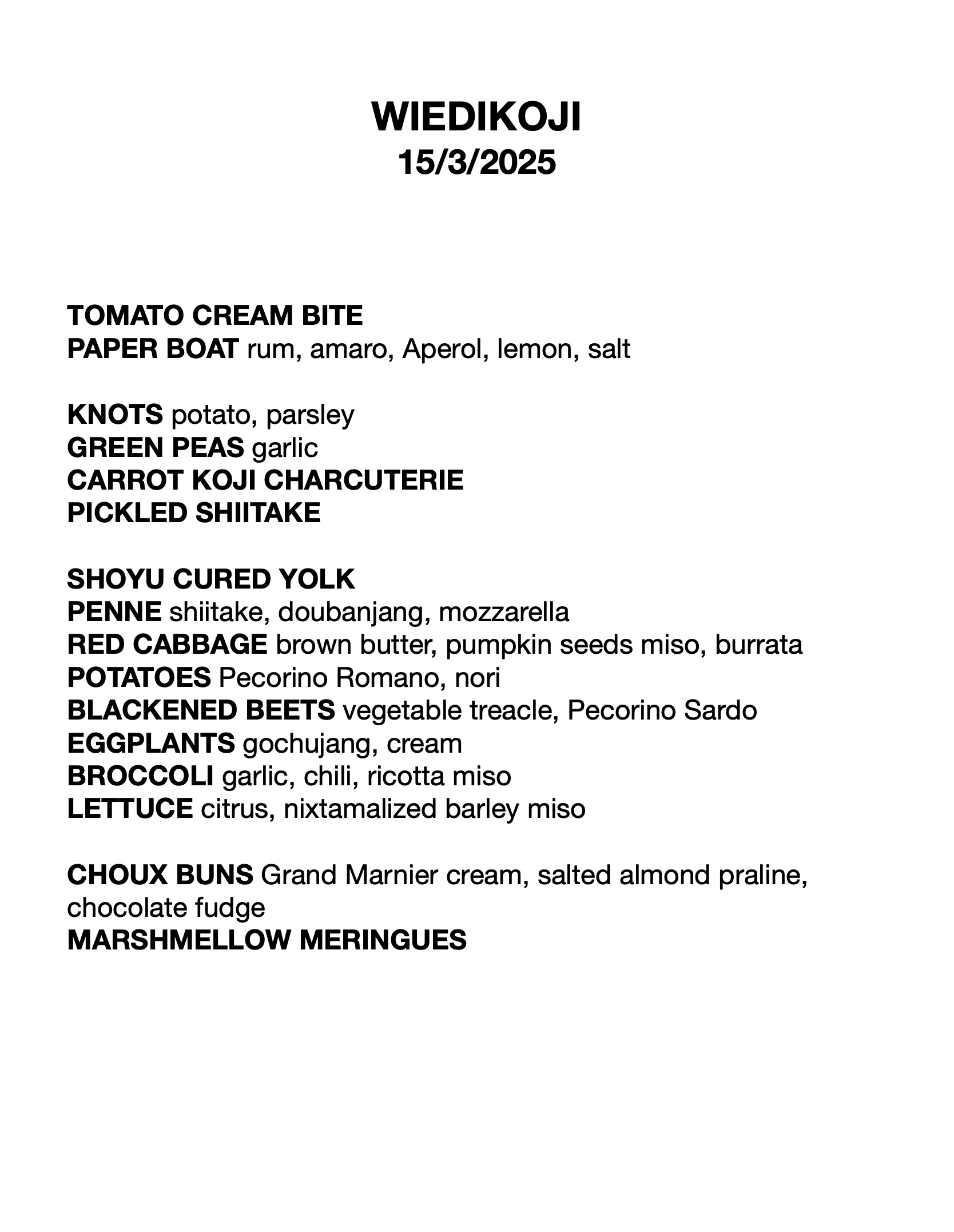 menu