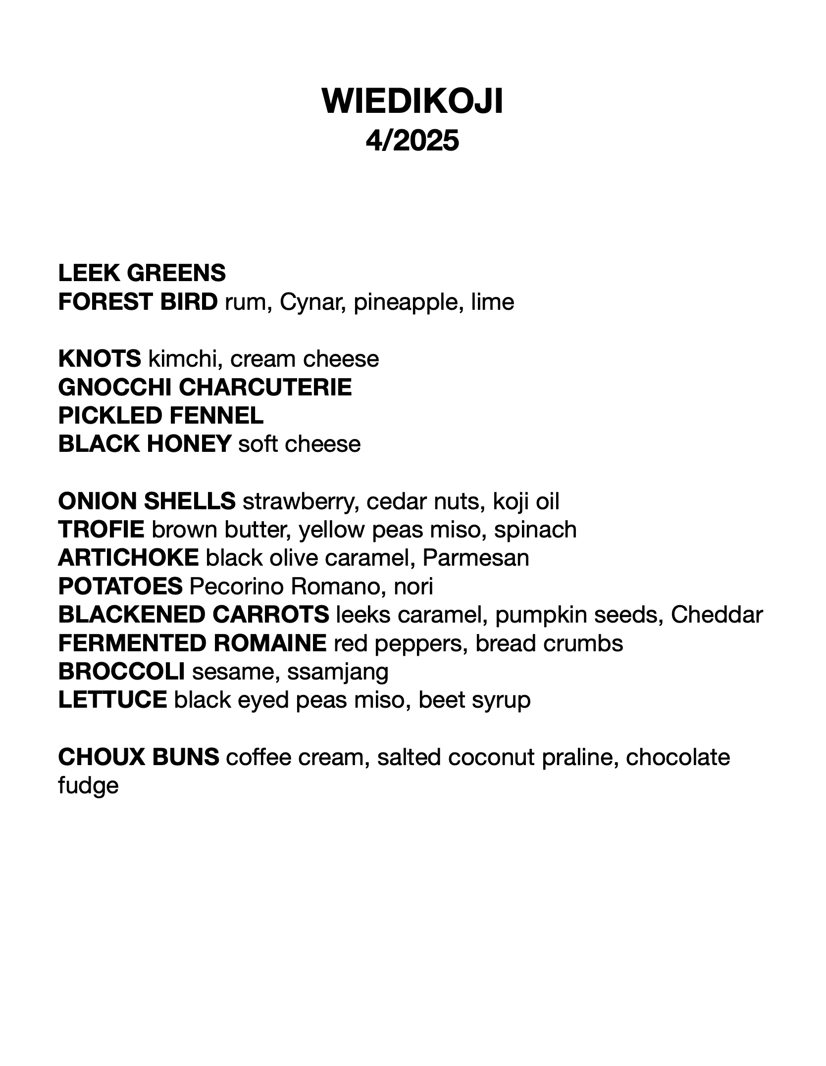 menu